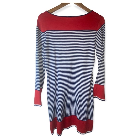 STS Sail to Sable Striped Nautical Dress Boatneck Midi Dress - Picture 4 of 5